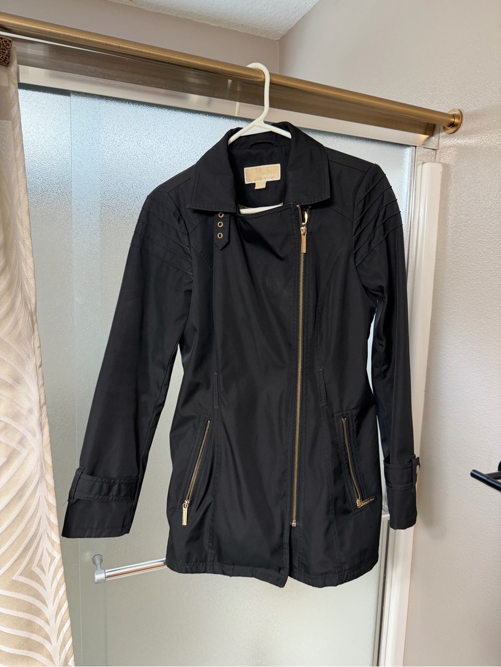 Michael Kors Black Utility Jacket with Gold Hardware